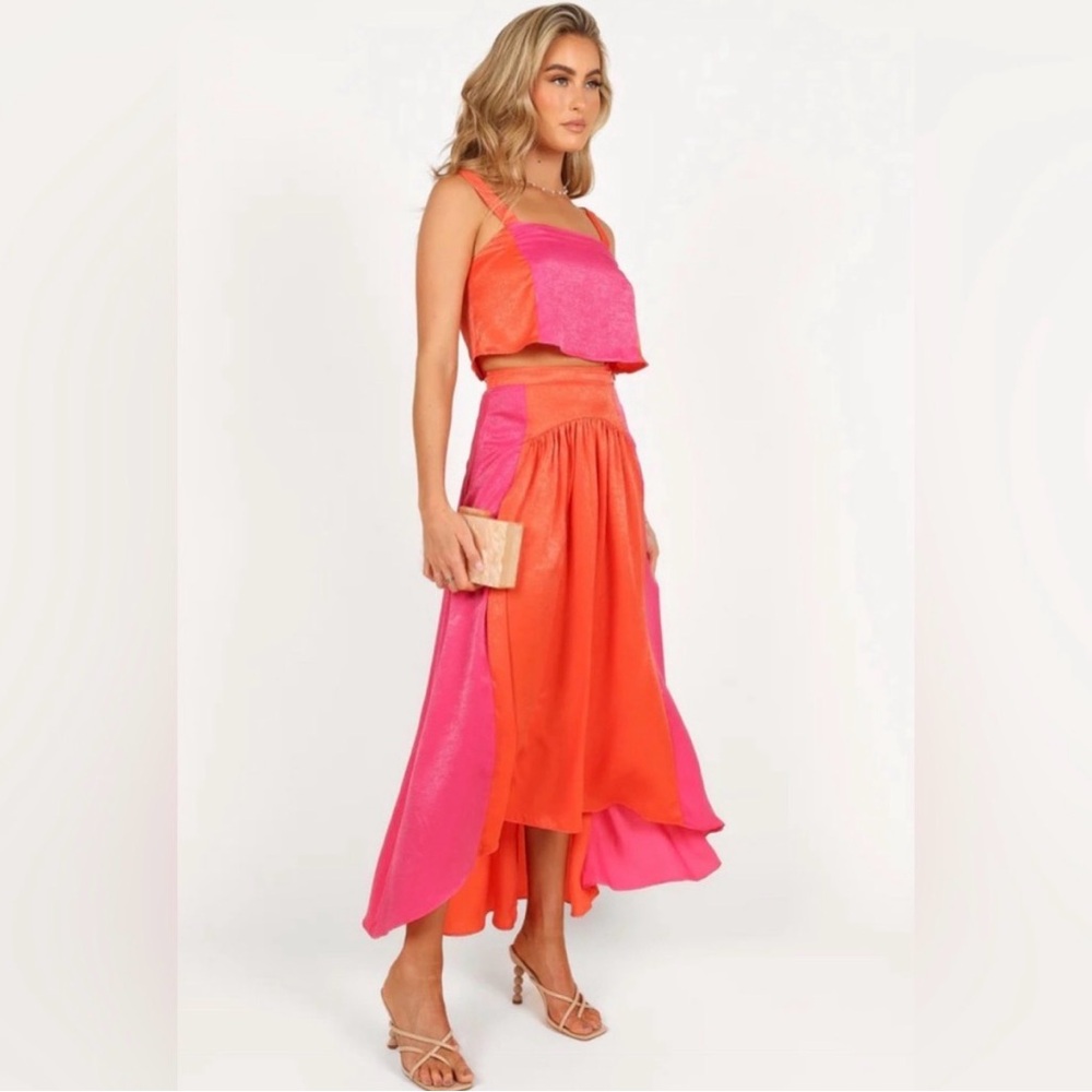 Petal & Pup Pink & Orange Two Piece Skirt Set